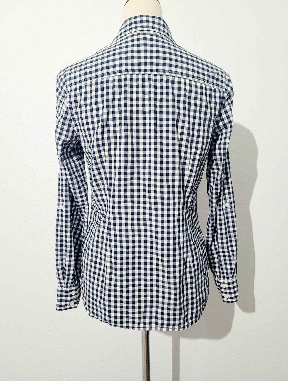 Tommy Hilfiger Classic Fit Gingham Shirt Women Size Small Blue White 100% Cotton - Picture 5 of 11